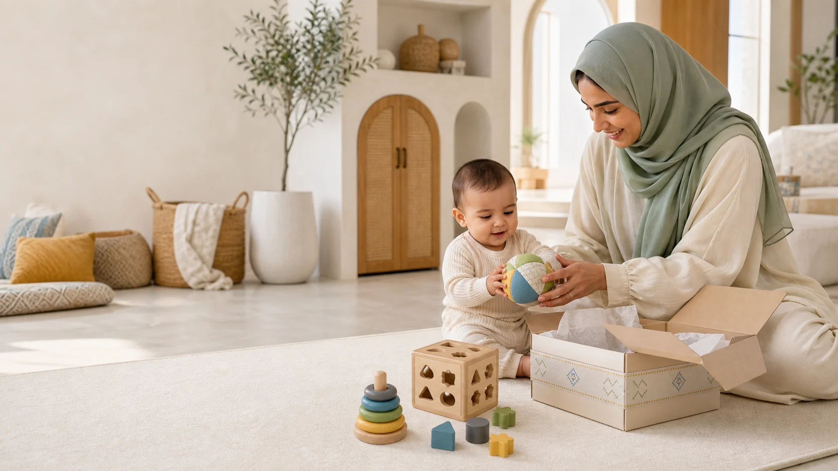 صورة توضيحية للحظات اللعب مع العائلة